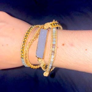 Wrap Bracelet with Druzy Crystal